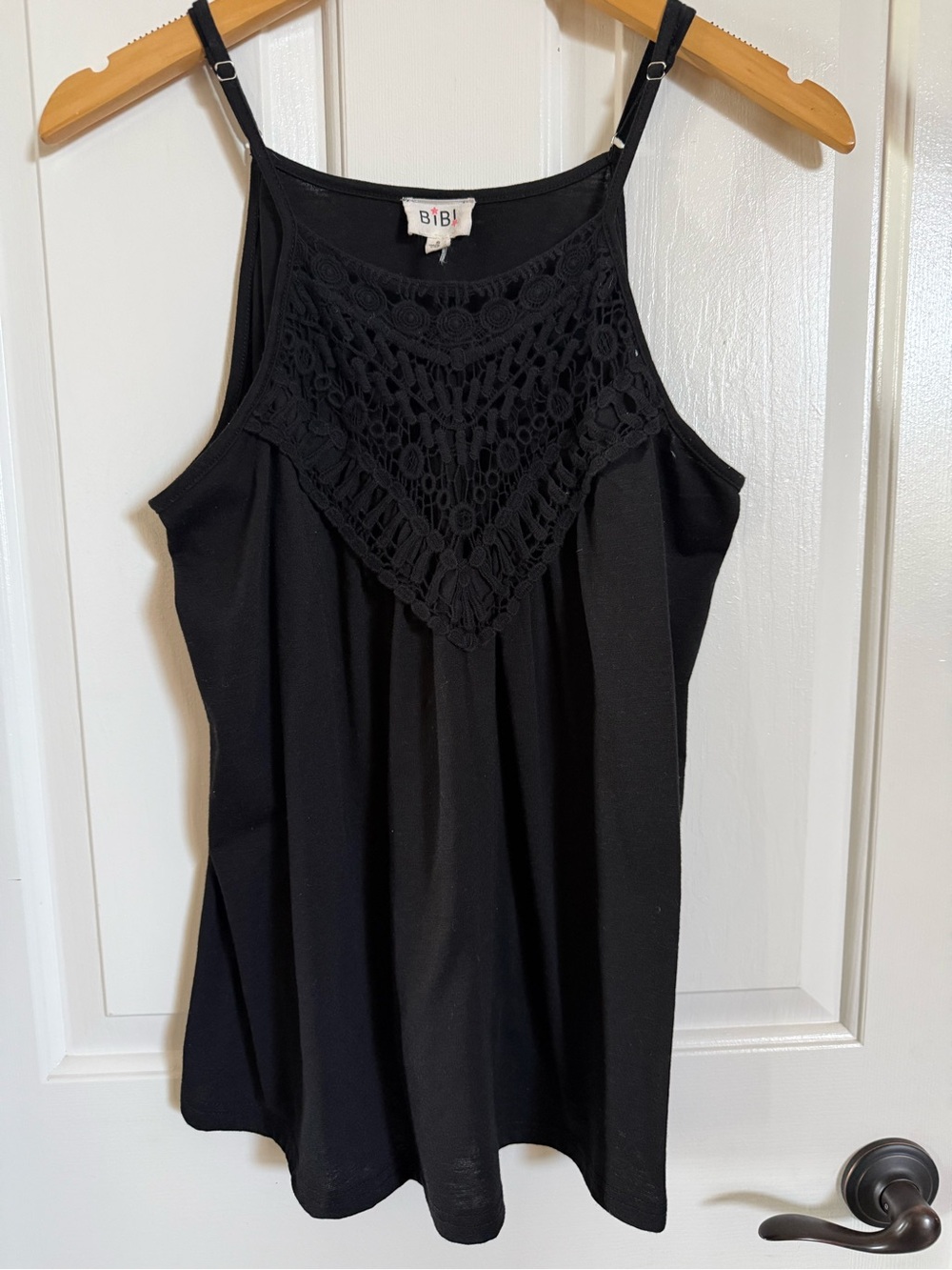 BiBi Black Crochet Yoke Camisole